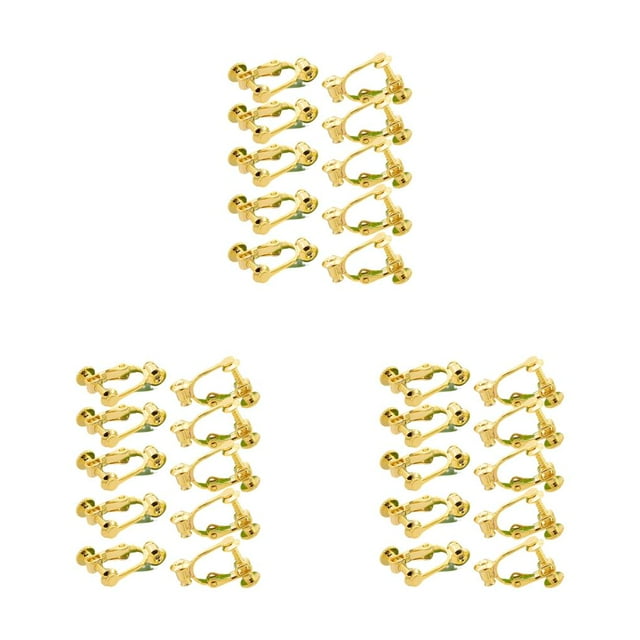 crativent 10pcs Ear Clip Converters Earring Accessories DIY Handmade with Loop Plastic Pads Wear-resistant Handheld Findings Type1 3Set