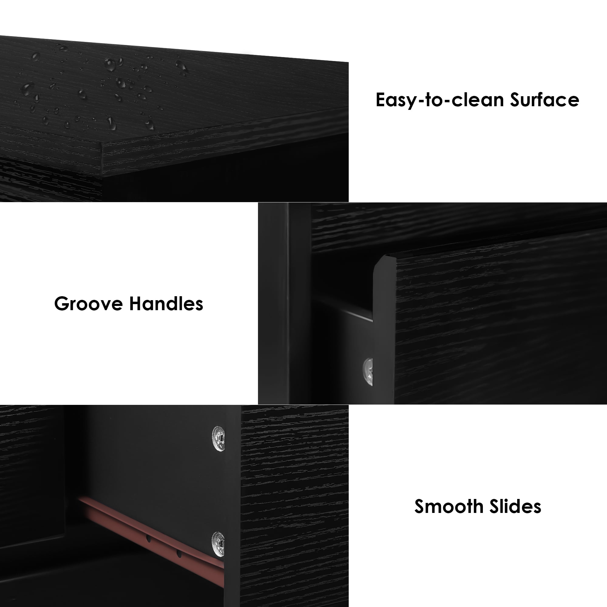 Homfa 7 Drawer Dresser for Bedroom, Modern Tall dresser Chest of Drawers for Living Room, Black