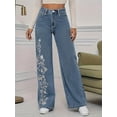 thumbnail image 3 of QERINTE Womens Plus Size Wide Leg Jeans Women Stretch Straight Leg Jean High Waist Baggy Casual Boyfriend Jeans, 3 of 5