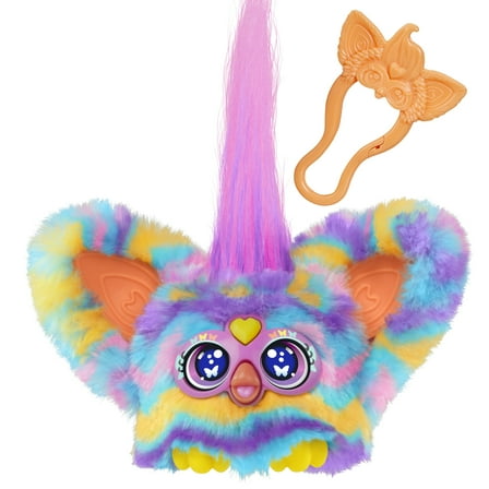 Furby Furblets Swee-Dee Spring Mini Friend, Electronic Plush Toys for Girls & Boys, School Backpack Charms, 6 
