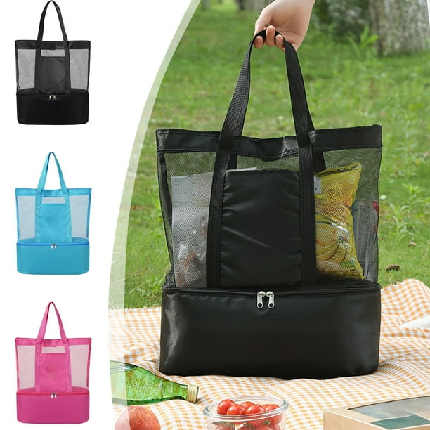 Bolsa impermeable de playa con separación entre húmedo y seco - Compartimento térmico aislado y almacenamiento de malla para piscina, natación y viajes