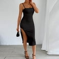 thumbnail image 5 of HBGVBA Casual Midi Dress for Women,Cami Sleeveless Dresses,Solid Color Neck Thin Strap Ruched Slim Fitted Bodycon Midi Dress, 5 of 5