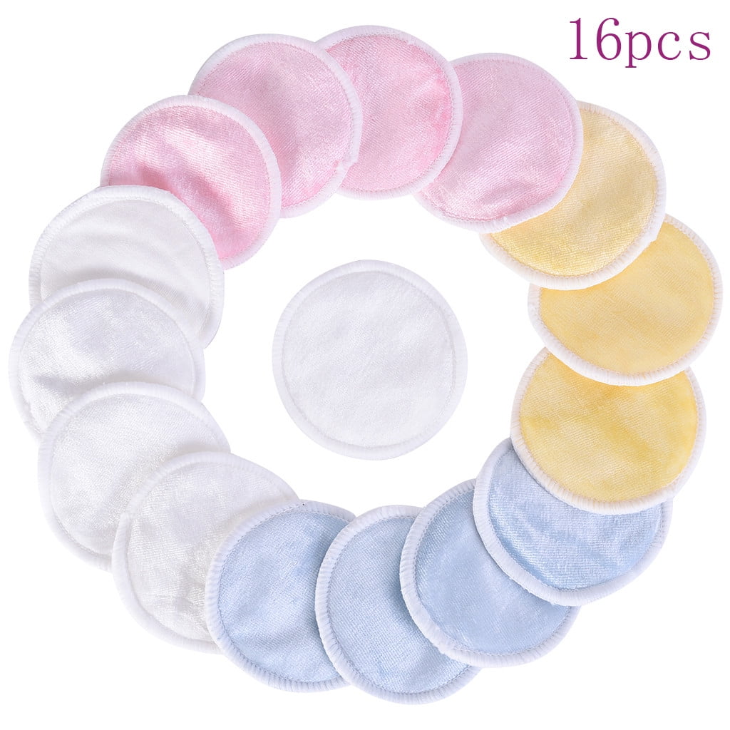 16pcs Bamboo Cleansing Pad Reusable Soft Facial Skin Wash Pad Wipes