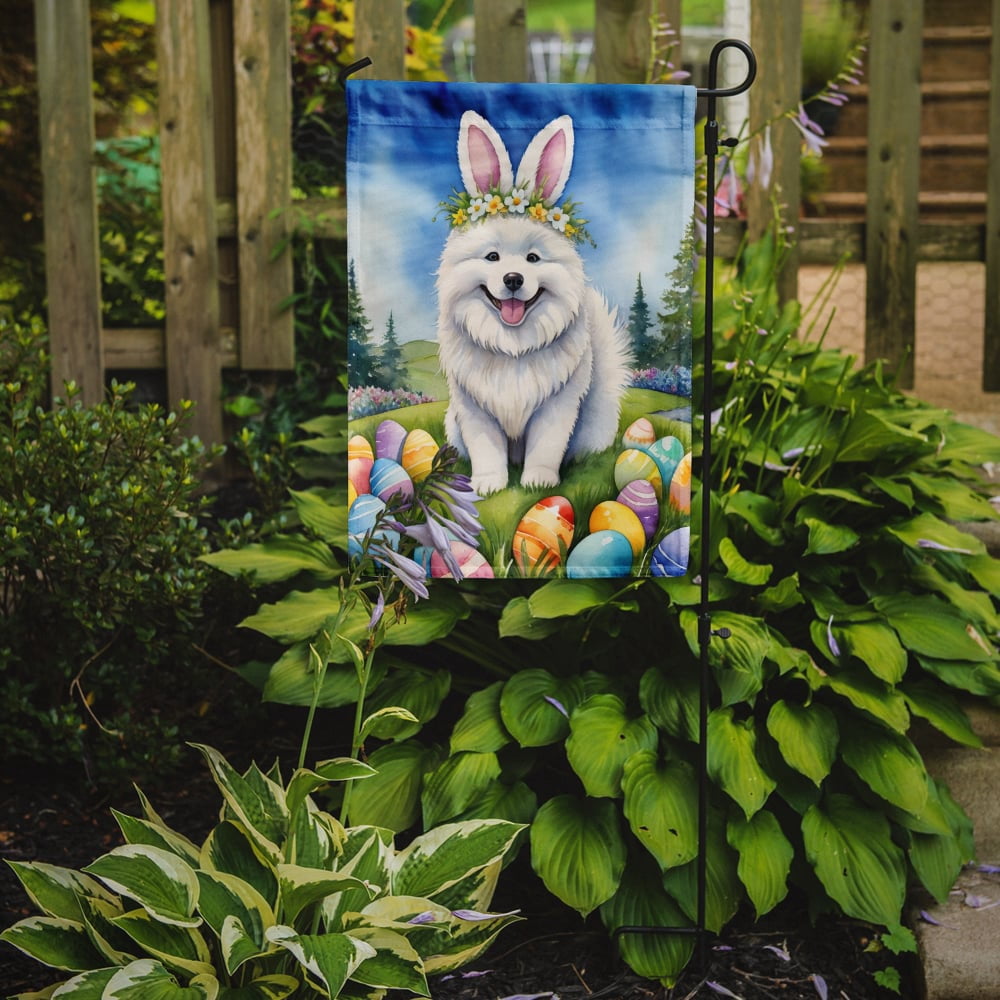 Samoyed Easter Egg Hunt Garden Flag 11.25 in x 15.5 in