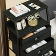 thumbnail image 5 of 4 Drawers Dresser, Vertical Storage Tower for Bedroom, Hallway, Entryway, Nursery, Closet Organizer, Nightstand Bedside Table Furniture, Sturdy Steel Frame, Wood Top, White, 5 of 8