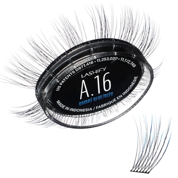 Extensiones de pestañas Gossamer de 16 mm Lashify Amplify Recambio en azul degradado Pestañas postizas fáciles de hacer para una apariencia natural