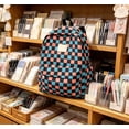 thumbnail image 5 of BiFandian Checkerboard Pattern Plaid Backpack, Korean Style Lightweight Casual Daypack with Roomy Compartment, Stylish Carryall Bag for Daily Commute Outdoor Errand Use, 5 of 6