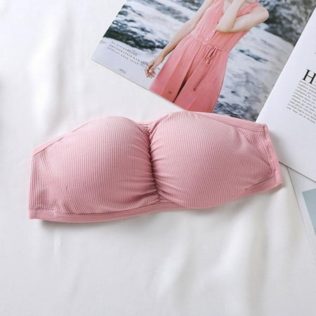 

Elaydool Summer Girls Strapless Bra Women s Wrap Chest Tube top Cropped Tanks Underwear Female tops