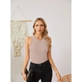 thumbnail image 5 of Women Tank Tops Summer Sleeveless Basic Cami Top Shirt Slim Knit Ribbed Racerback Blouses 2024, 5 of 7