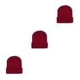 thumbnail image 2 of Minnieouse Beanie Caps Cuffed Knitted Uisex Hat Warmer Protection Skullies Headwear Brimless Accesorios para el cabello Invierno deep red Type1 NO1 Minnieouse CBP300261, 2 of 6