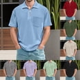 thumbnail image 5 of Aihuaihua Men's T Shirts Henley Short Sleeve Athletic Fit 1/4 Zip up Collared Everyday T-Shirt Regular Version Clothes Men Black XL, 5 of 5