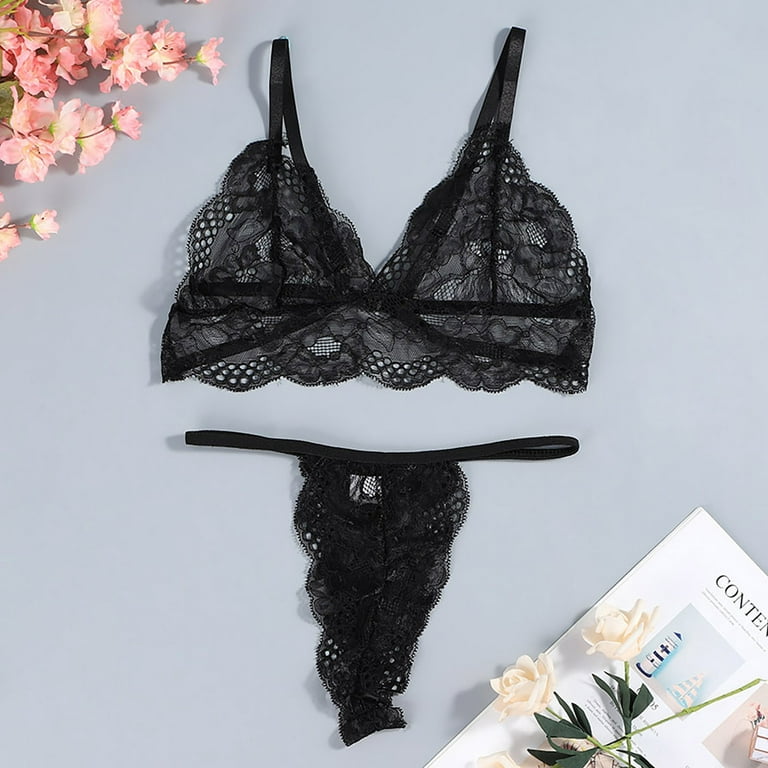Buy Secrets By ZeroKaata Plus Size Women Self Design Lace Thong Briefs  Black Online