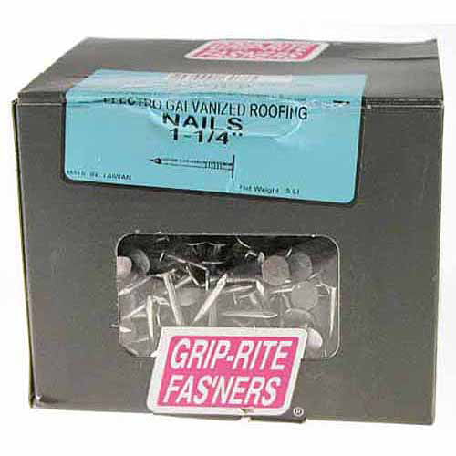 GripRite 11/4 in. Electro Galvanized Roofing Nails (5 lb. box)