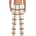 thumbnail image 4 of FORMRS Mens Pajama Pants with Pockets Cotton Sleepwear Lounge Bottoms Sizes S-2XL, Cream Plaid, 4 of 7