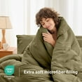 thumbnail image 3 of 5 Pieces Twin XL Comforter Set, Soft Bed in a Bag Twin XL Size, All Season Bedding Set with Comforter, Flat Sheet, Fitted Sheet, Pillowcases & Shams, Olive Green, 3 of 14