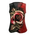 thumbnail image 6 of Womens Shirts and Blouses,Women Tank Tops Summer Casual Ribbed Sleeveless Basic 3D Rose Print Cami Top Slim Henley Lace V Neck Blouses, 6 of 6