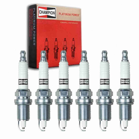 6 pc Champion Platinum Spark Plugs compatible with Volkswagen Routan 4.0L V6 2009-2010