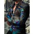 thumbnail image 1 of Chemise Homme Rétro Rue Printemps/été Automne/hiver Mode Imprimé 3D Chemise Homme Manches Longues Bouton Haut, 1 of 5