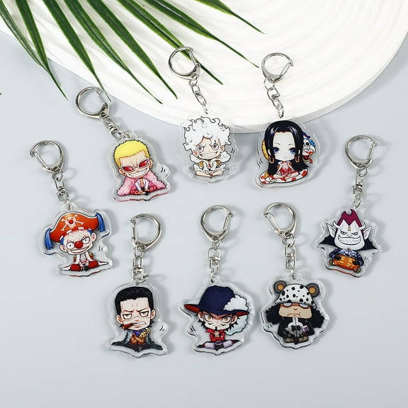 One Piece Acrylic Keychains,Cute Character Designs,Durable Accessories for Fans Collectors