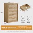 thumbnail image 2 of OAKHAM Commode 5 Tiroirs, Grand Commode en Rotin pour Chambre Salon, Ensemble de 2, Chêne Vieilli, 2 of 6