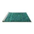 thumbnail image 2 of Ahgly Company Machine Washable Indoor Rectangle Oriental Turquoise Blue Industrial Area Rugs, 7' x 10', 2 of 4