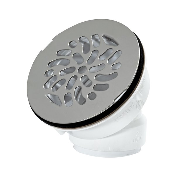 Canplas 73019 Offset Shower Drain, 45°, Silver