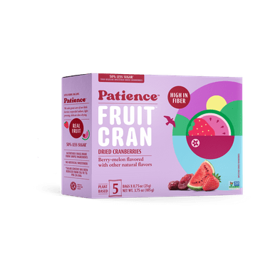 Patience FruitCran Dried Cranberries, Berry-Melon Flavor, 5 Count, .75 oz Bags