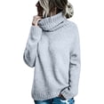 thumbnail image 2 of zaveiop Womens Oversized Turtleneck Pullover Sweater Cable Knit Long Sleeve Sweater Tops (Z-Grey, XL), 2 of 8