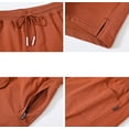 thumbnail image 4 of QPNGRP Men's Workout Stretch Shorts Casual Drawstring Elastic Zipper Pockets Caramel 36, 4 of 8
