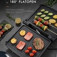 thumbnail image 3 of Panini Press Grill, Gourmet Sandwich Maker Non-Stick Coated Plates 11" x 9.8", Opens 180 Degrees to Fit Type or Size of Food, Stainless Steel Surface and Removable Drip Tray, 4 Slice, 3 of 5