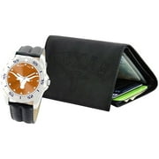 Men's NCAA University of Texas Longhorns Watch and Tri-Fold Wallet Set, Black