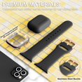 thumbnail image 4 of ANTHOUSE Compatible for Apple Watch Band with Glitter Bumper Case, Women Silicone Soft Comfortable Adjustable Strap with Buckle for iWatch SE Series 8/7/6/5/4/3/2/1 (Black Rosegold, 38mm), 4 of 8