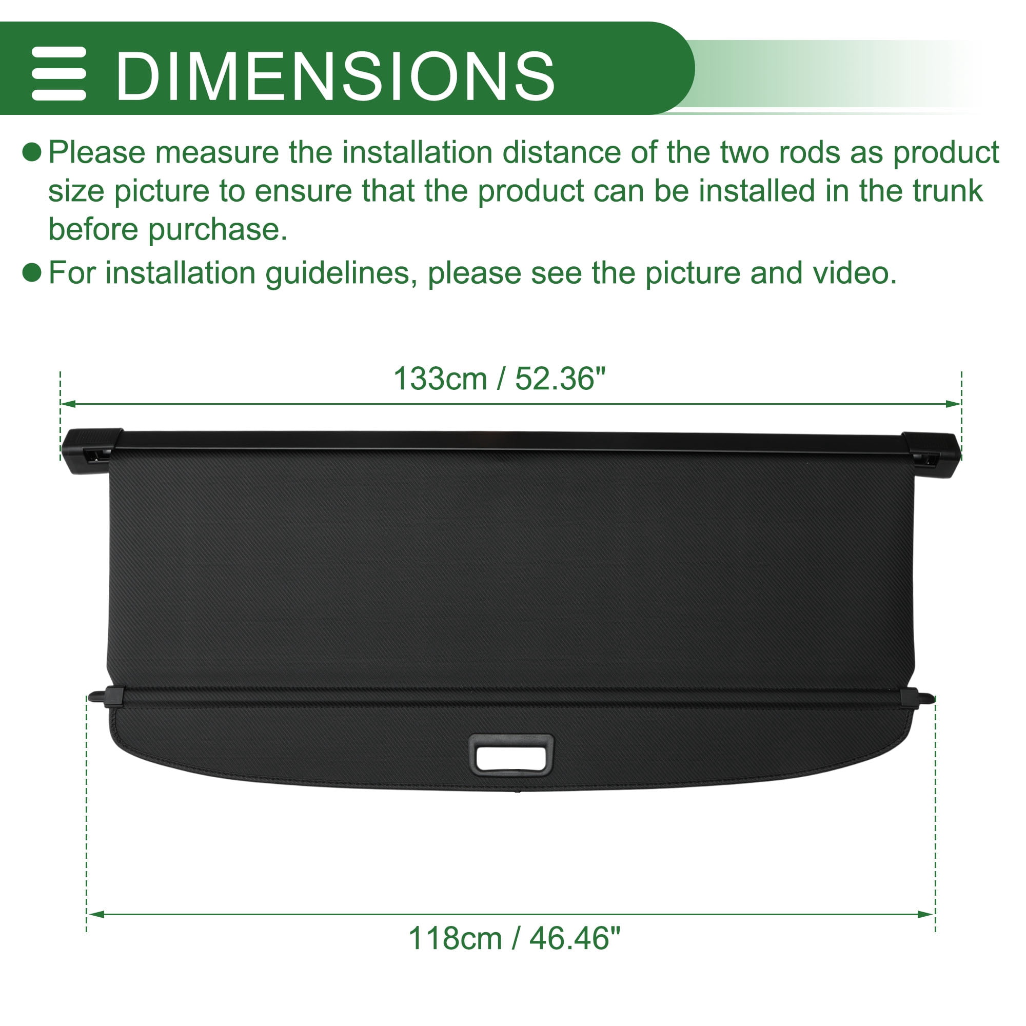 Unique Bargains Retractable Cargo Cover for Dodge Durango 2011-2025 Rear Trunk Shade
