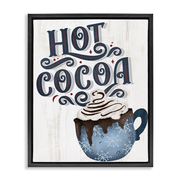Stupell Industries Farmhouse Warm Rustic Hot Cocoa Black Floating Frame Canvas Art, 17 x 21, by Kim Allen