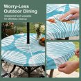 thumbnail image 5 of Round Outdoor Tablecloth with Umbrella Hole and Zipper, Turquoise Scallop Coastal Tablecloth with Elastic Waterproof, Summer Beach Nautical Patio Table Covers for 45" - 54" Picnic Pool Tables, 5 of 9