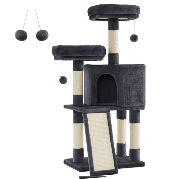 Feandrea Árbol de Gatos, Torre para Gatos, 115 cm, Gris Ahumado