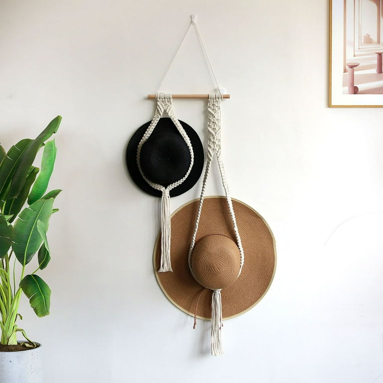 Bobasndm Macrame Hat Hangers Hat Holder for Wall Bohemian Women