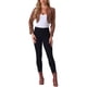 thumbnail image 2 of Chaquetas cortas de cuero PU Inspire Chic para mujer, chaqueta de manga larga de frente abierto, XL, marrón, 2 of 6