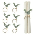 thumbnail image 2 of Easter Napkin Rings Set Of 6 Leaf Design Wood Bead Napkin Rings With Rope For Spring Table Decorations And Christmas Party Use, 2 of 9