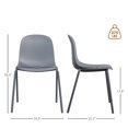 thumbnail image 5 of MAYEERTY Gray Set of 4 Modern Stackable Plastic Waterproof Dining Chairs, Metal Legs, Indoor/Outdoor Use, 5 of 6