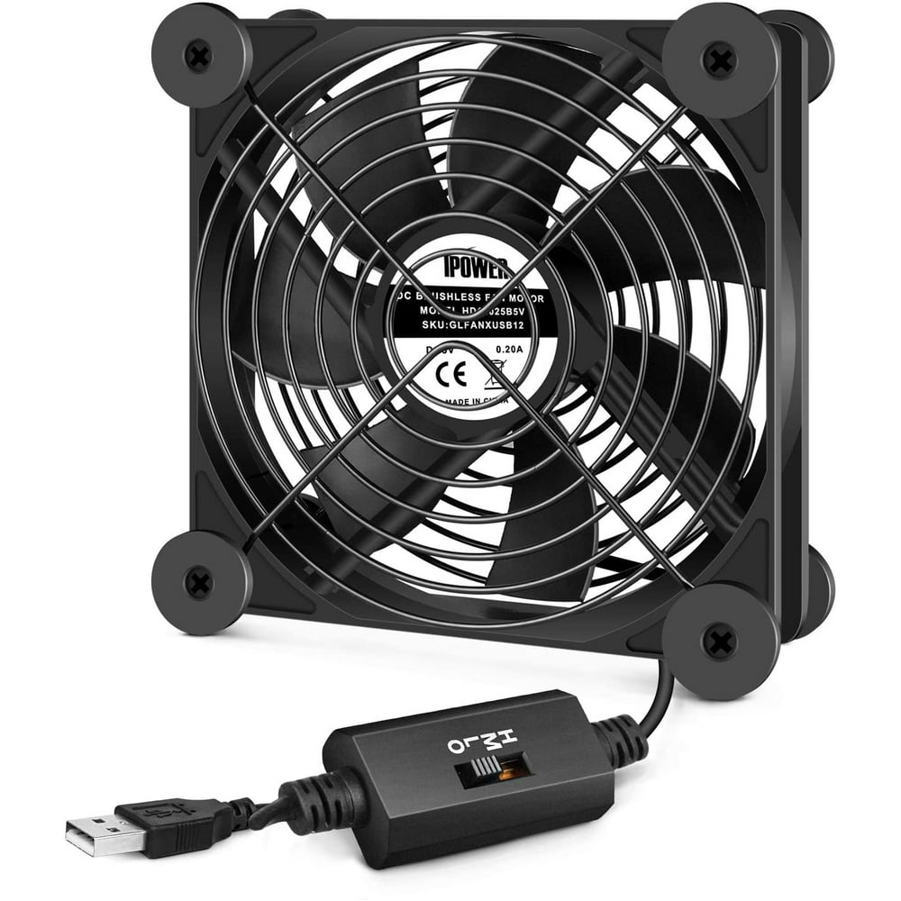 iPower Silent 120mm USB Fan with Speed Controller for Indoor Plant