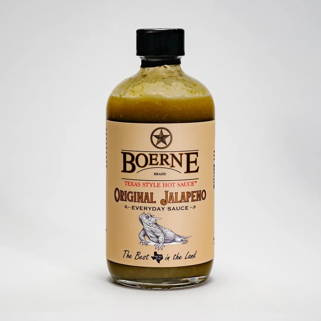 (3 pack) Boerne Original Jalapeno SB Texas Style Hot Sauce Glass Bottle Vegan, Gluten Free, 8oz