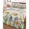 thumbnail image 3 of Quilts Twin Size, Colorful Flowers Soft Comforter Bedding Set for Bed, Spring Botanical Wild Florals Herbs Lightweight Quilted Bedspread with Pillow Cover(2 Pieces) for All Season, 68x86 Inch, 3 of 6