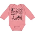 thumbnail image 3 of Inktastic Jane Austen Good Opinion Quote Girls Long Sleeve Baby Bodysuit, 3 of 5