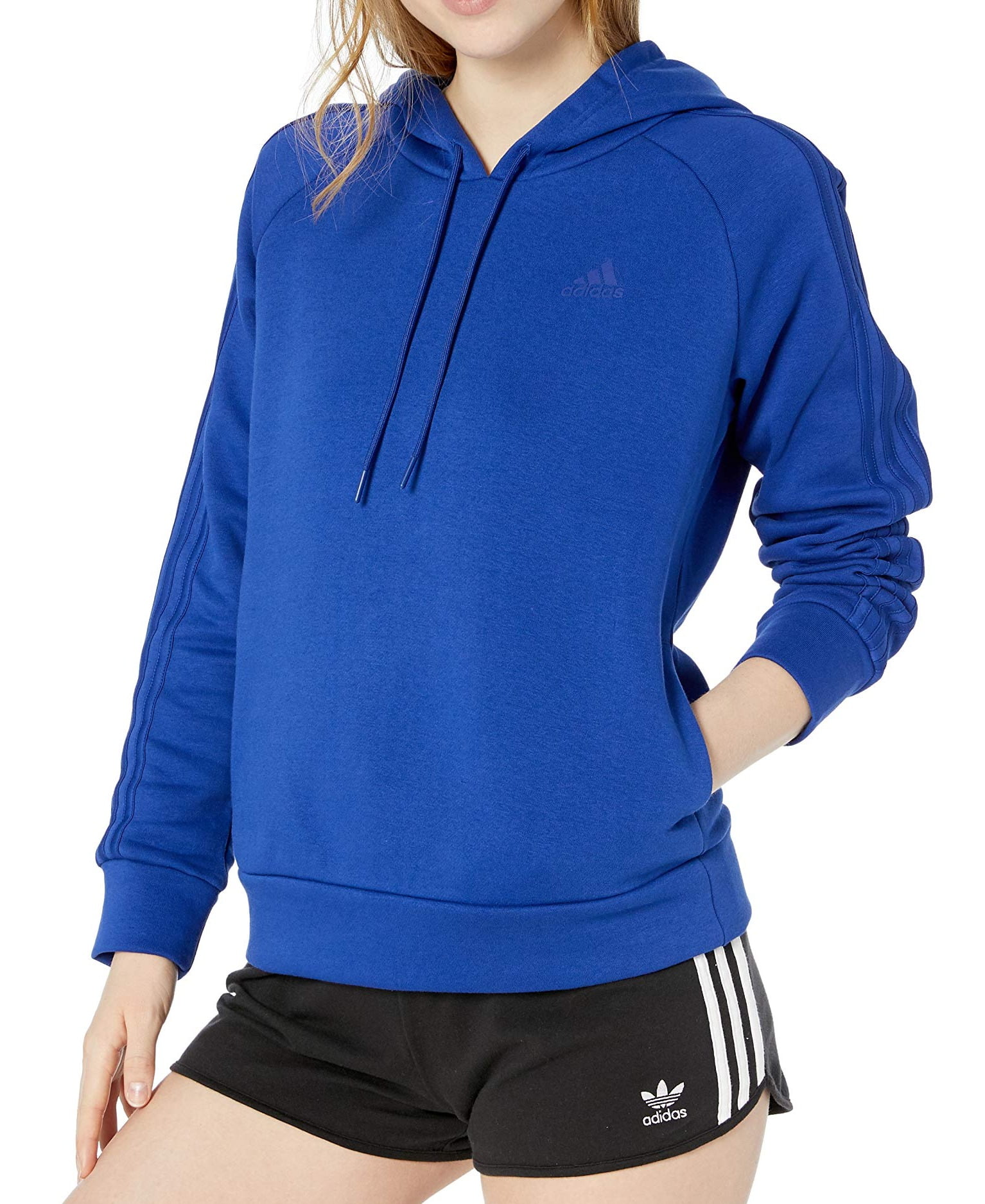 Adidas - Womens Sweater Royal Hooded Striped Logo Pullover XL - Walmart ...