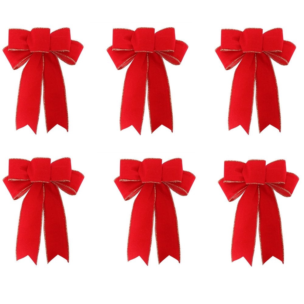 6 Pack Christmas Bows Big Christmas Bows Christmas Wreath Ribbon Bows