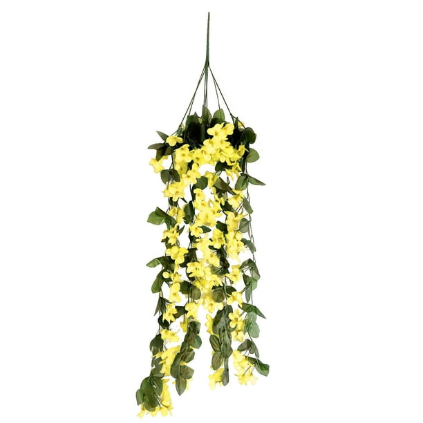 Flores Colgantes Artificiales De Violetas, Guirnalda De Glicinas, Orquídeas De Seda Decorativas, Cesta De Pared Para Jardín O Hogar, Decoración Para Bodas Y Fiestas, Arreglo Floral Reutilizable.