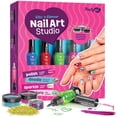 thumbnail image 1 of Nail Art Studio para niñas - Kit de esmalte de uñas para niños de 7 a 12 años - Ideas de regalos para niñas - Set de regalo de uñas para niñas - Cosas geniales para niñas - Bolígrafos polacos, pegatin, 1 of 8