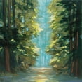 thumbnail image 2 of Purinton, Julia 15x15 Gold Ornate Wood Framed with Double Matting Museum Art Print Titled - Sunlit Forest, 2 of 4
