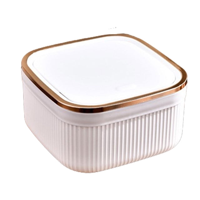 Mini bote de basura para escritorio, para sala de estar, cocina, tocador Oro blanco y rosa